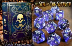 ELDER DICE -  MYTHIC THE SEAL OF YOT-SOTHOTH COBALT TRANSCENDENCE - 9 POLYHEDRAL DICE