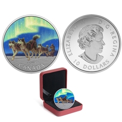 EMBLEMS OF CANADA -  DOG SLEDDING UNDER THE NORTHERN LIGHTS 01 -  2017 CANADIAN COINS