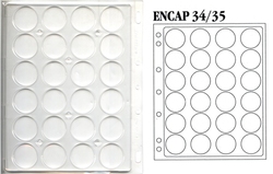 ENCAP -  RIGID SHEETS FOR 24 COINS OF 34-35 MM IN CAPSULE (PACK OF 2)