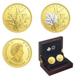ENCHANTING MAPLE LEAVES -  200-DOLLAR PUR GOLD 2-COIN SET -  2018 CANADIAN COINS