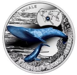 ENDANGERED ANIMALS SPECIES -  BLUE WHALE -  2015 MINT OF POLAND COINS 10