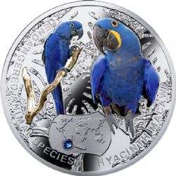 ENDANGERED SPECIES -  HYACINTH MACAWHYACINTH MACAW -  2014 NEW ZEALAND MINT COINS 05