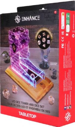 ENHANCE -  LED DICE TOWER WITH 7 CLEAR DICE SET