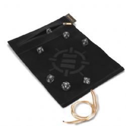 ENHANCE -  TABLETOP ROLL ON A SCROLL DICE CASE AND 7PC ACRYLIC DICE SET –BLACK