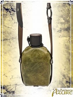 EQUIPMENT -  LEATHER CANTEEN - GREEN