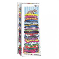 EUROGRAPHICS -  FLUFFY CAT ON PILLOWS (1000 PIECES)