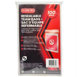 EVORETRO -  RESEALABLE TEAM BAGS - FOR ONE TOUCH, MULTIPLE CARDS AND TOPLOADERS (100)