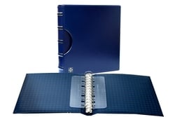 EXCELLENT DE -  BLUE 13-RING CLASSIC-DESIGN BINDER WITH SLIPCASE -  RING SYSTEM