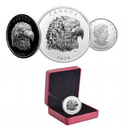 EXTRAORDINARILY HIGH RELIEF COINS -  PROUD BALD EAGLE -  2020 CANADIAN COINS 01