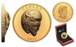 EXTRAORDINARILY HIGH RELIEF GOLD COINS -  BOLD BISON -  2021 CANADIAN COINS 02