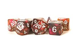 FANROLL -  7 POLYHEDRAL ACRYLIC STARDUST DICE - SILVER VOLCANO