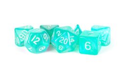 FANROLL -  7 POLYHEDRAL ACRYLIC STARDUST DICE - TURQUOISE