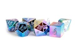 FANROLL -  7 POLYHEDRAL ALUMINUM ACRYLIC DICE - RAINBOW AEGIS
