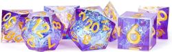 FANROLL -  7 POLYHEDRAL RESIN DICE - SHARP-EDGED - ROYAL GEODE