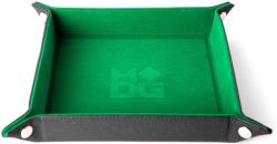 FANROLL -  FOLD UP VELVEL DICE TRAY - BLACK & GREEN