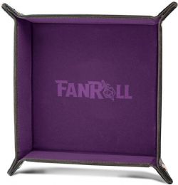 FANROLL -  FOLD UP VELVEL DICE TRAY - BLACK & PURPLE