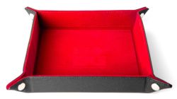 FANROLL -  FOLD UP VELVEL DICE TRAY - BLACK & RED