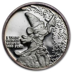 FANTASIA -  1987 SORCERER'S APPRENTICE A LIMITED EDITION SILVER COIN