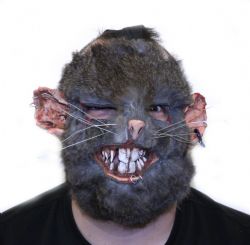 FANTASY -  DELUXE RAT-MEN (GREY) MASK WITH NET