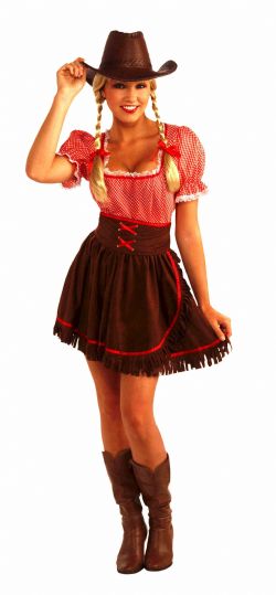 FAR WEST -  COWPOKE CUTIE COSTUME (ADULT - ONE SIZE)