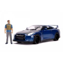FAST AND FURIOUS -  2009 NISSAN GT-R 1/18 (WITH BRIAN FIGURE) - BLUE