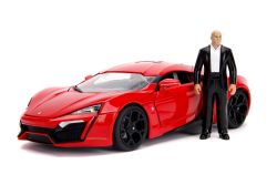 FAST AND FURIOUS -  LYKAN HYPERSPORT, RED WITH DOM FIGURE AND LIGHTS - 1/18