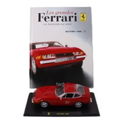 FERRARI -  365 GTB4 1968 1/24 - RED WITH BOOK -  LES GRANDES FERRARI