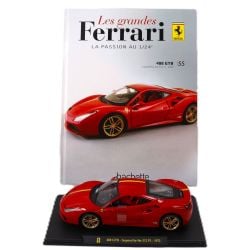 FERRARI -  488 GTB INSPIRED BY THE 312 P1 1972 1/24 - RED WITH BOOK -  LES GRANDES FERRARI