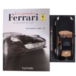 FERRARI -  612 SCAGLIETTI 2004 1/24 - BLACK WITH BOOK -  LES GRANDES FERRARI