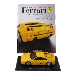 FERRARI -  F355 BERLINETTA 1994 1/24 - YELLOW WITH BOOK -  LES GRANDES FERRARI