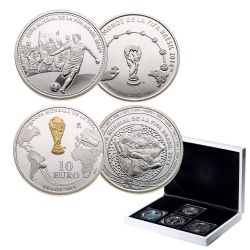 FIFA WORLD CUP -  2014 FIFA WORLD CUP BRAZIL OFFICIAL STERLING SILVER 4-COIN SET -  2014 WOLRD COINS