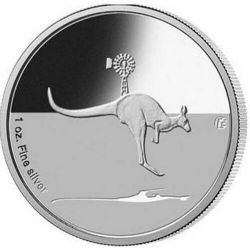 FINE SILVER COIN -  KANGAROO IN OUTBACK -  2013 AUSTRALIA COINS