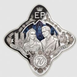 FINE SILVER COIN -  QUEEN ELIZABETH II AND PRINCE PHILIP 70TH WEDDING ANNIVERSARY -  2017 TOKELAU COINS