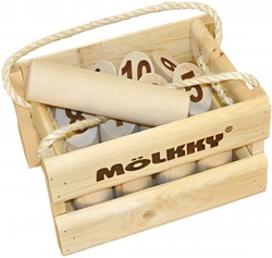 FINNISH BOWLING -  MOLKKY IN WOODEN CRATE