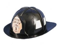 FIREFIGHTERS -  FIREMAN HAT - BLACK (ADULT)