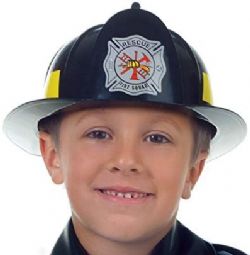 FIREFIGHTERS -  FIREMAN HAT - BLACK (CHILD)