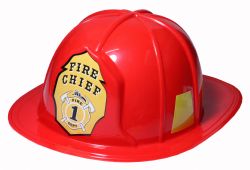 FIREFIGHTERS -  FIREMAN HAT - RED (ADULT)