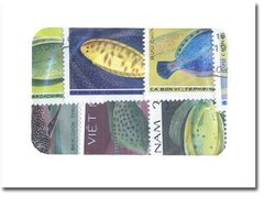 FISHES -  25 ASSORTED STAMPS - FISHES, MARINE FAUNA