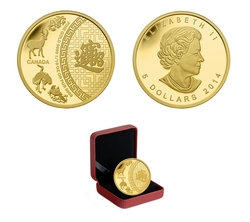 FIVE BLESSINGS (IN GOLD) -  2014 CANADIAN COINS