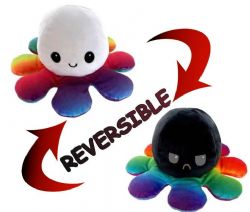 FLIPPY'S OCTOPUS -  BLACK WITH RAINBOW AND WHITE WITH RAINBOW