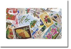 FLOWERS -  1000 ASSORTED STAMPS - FLOWERS