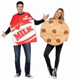 FOOD -  COOKIE & MILK COSTUMES (ADULT - ONE SIZE)