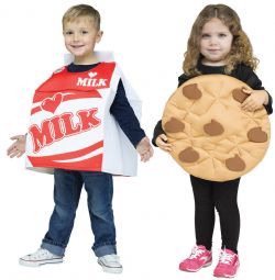 FOOD -  COOKIE & MILK COSTUMES (CHILD - ONE SIZE)