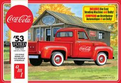 FORD -  FORD PICKUP TRUCK COCA-COLA 1953 WITH VINTAGE VENDING MACHINE AND DOLLY - 1/25 (MODERATE)