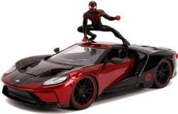 FORD -  GT 2017 - SPIDER-MAN WITH MILES MORALES FIGURINE - 1/24 -  JADA HOLLYWOOD RIDES
