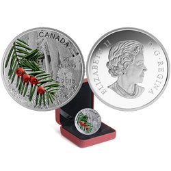 FORESTS OF CANADA -  DEPICTS THE COLUMBIA YEW TREE -  2015 CANADIAN COINS 03