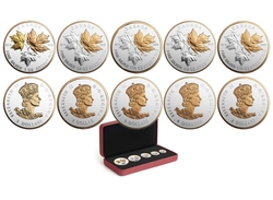 FRACTIONAL SETS -  A HISTORIC REIGN - 5-COIN SET -  2016 CANADIAN COINS 06