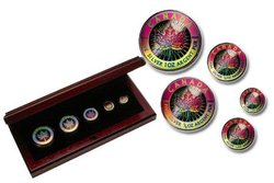 FRACTIONAL SETS -  SET OF 5 MAPLE LEAVES WITH HOLOGRAM -  2003 CANADIAN COINS 01