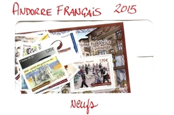 FRENCH ANDORRA -  2015 COMPLETE YEAR SET, NEW STAMPS