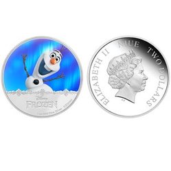 FROZEN -  OLAF - MAGIC OF THE NORTHERN LIGHTS -  2016 NEW ZEALAND COINS 03